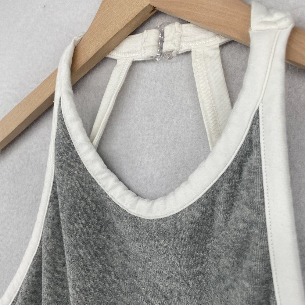 FREE PEOPLE Romper S FP Movement Ringleader Terry Runsie Halter Backless Gray - Picture 5 of 16